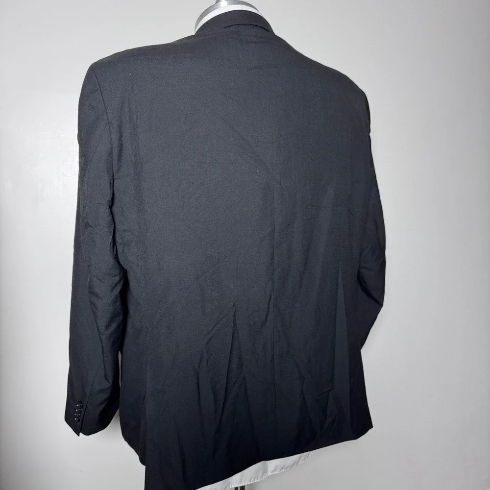 Sean John Suit Mens 54R 50x27 Black Solid 2-Button Notch Lapel Side Vent
